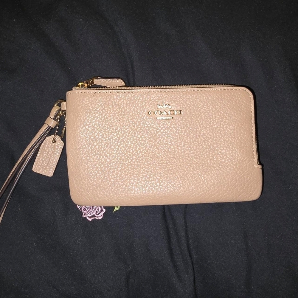 Coach Light Brown Leather Wristlet